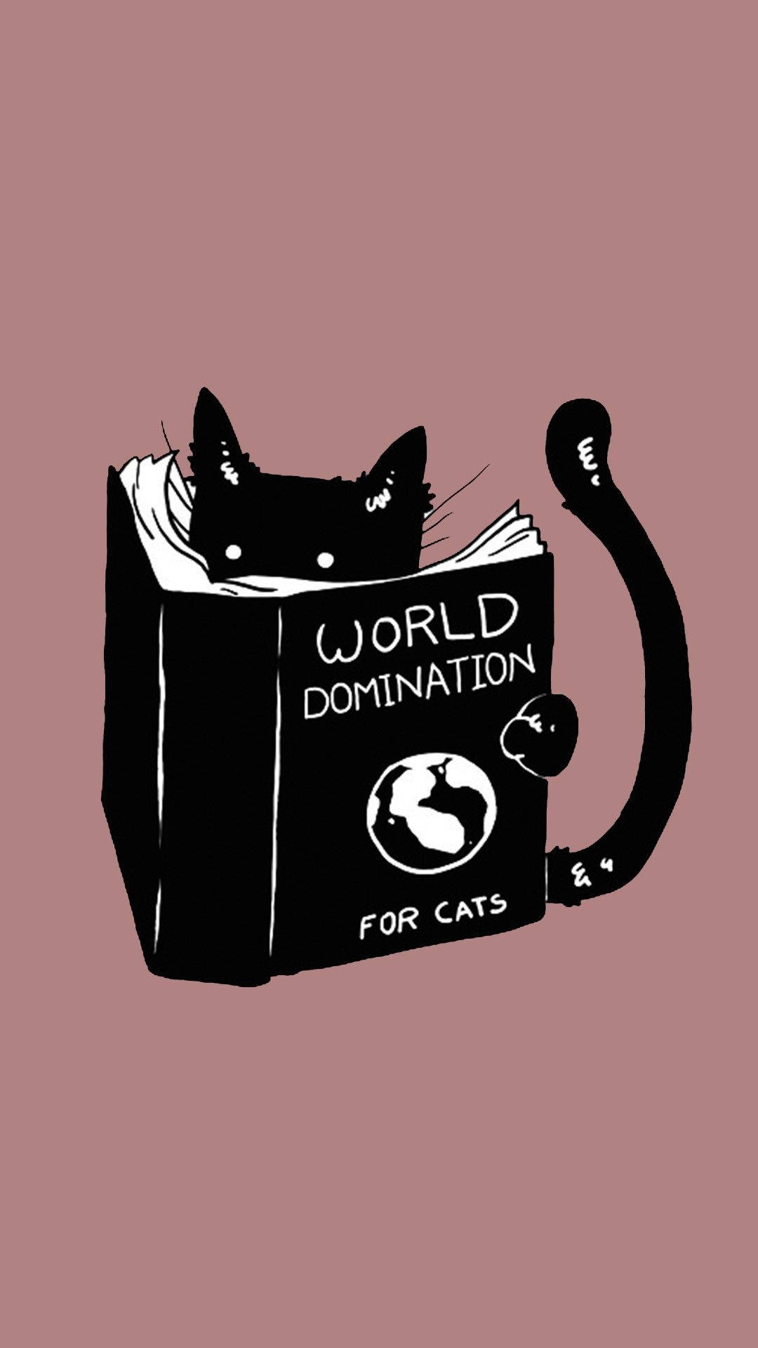 Kawaii Cat World Domination For Cats Wallpaper