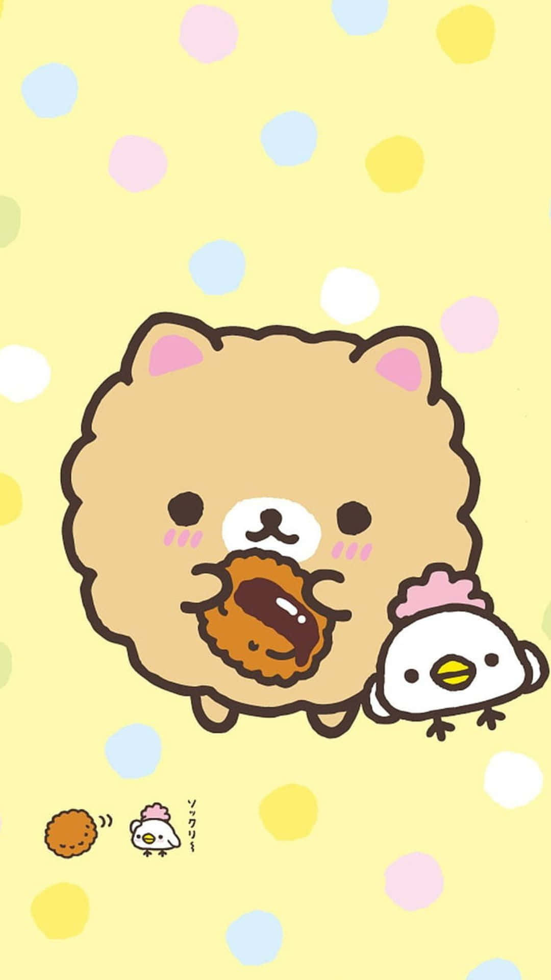 Karakter Kawaii Yang Menggemaskan Berkumpul Wallpaper