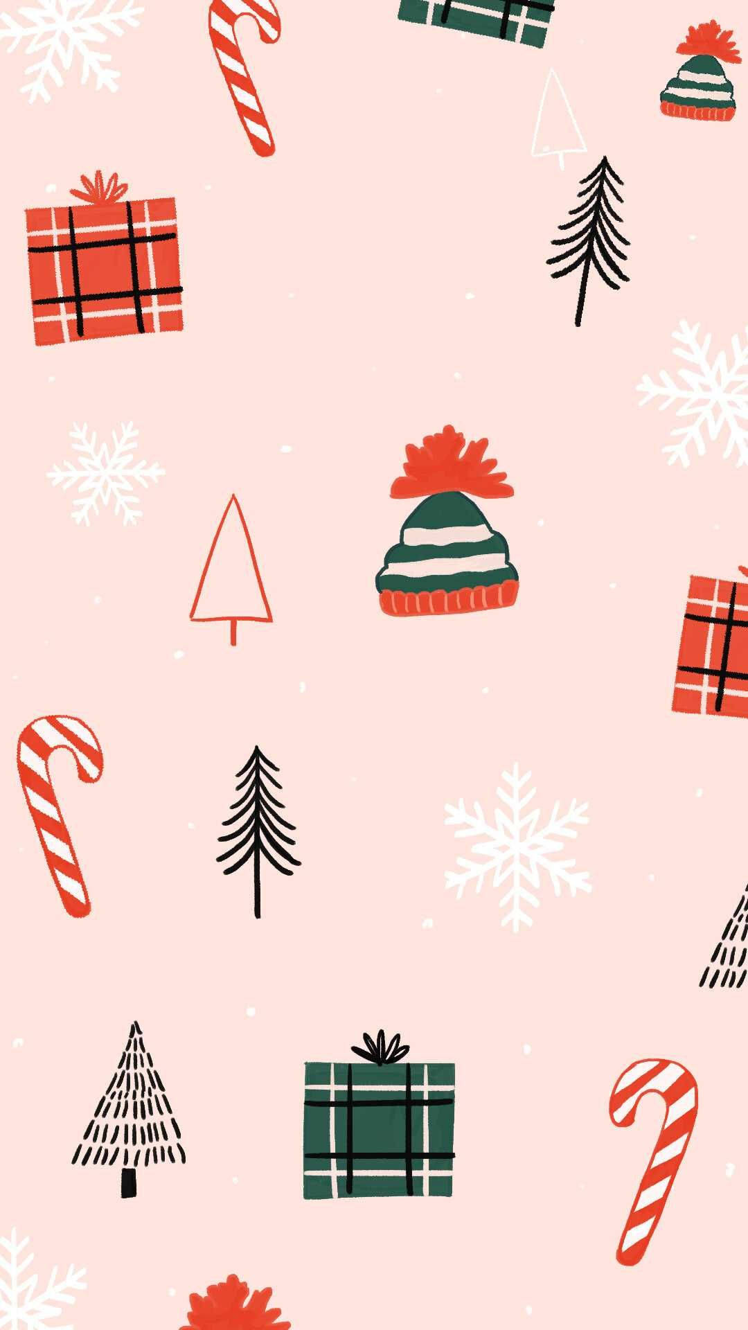 Kawaii Christmas Canes Wallpaper