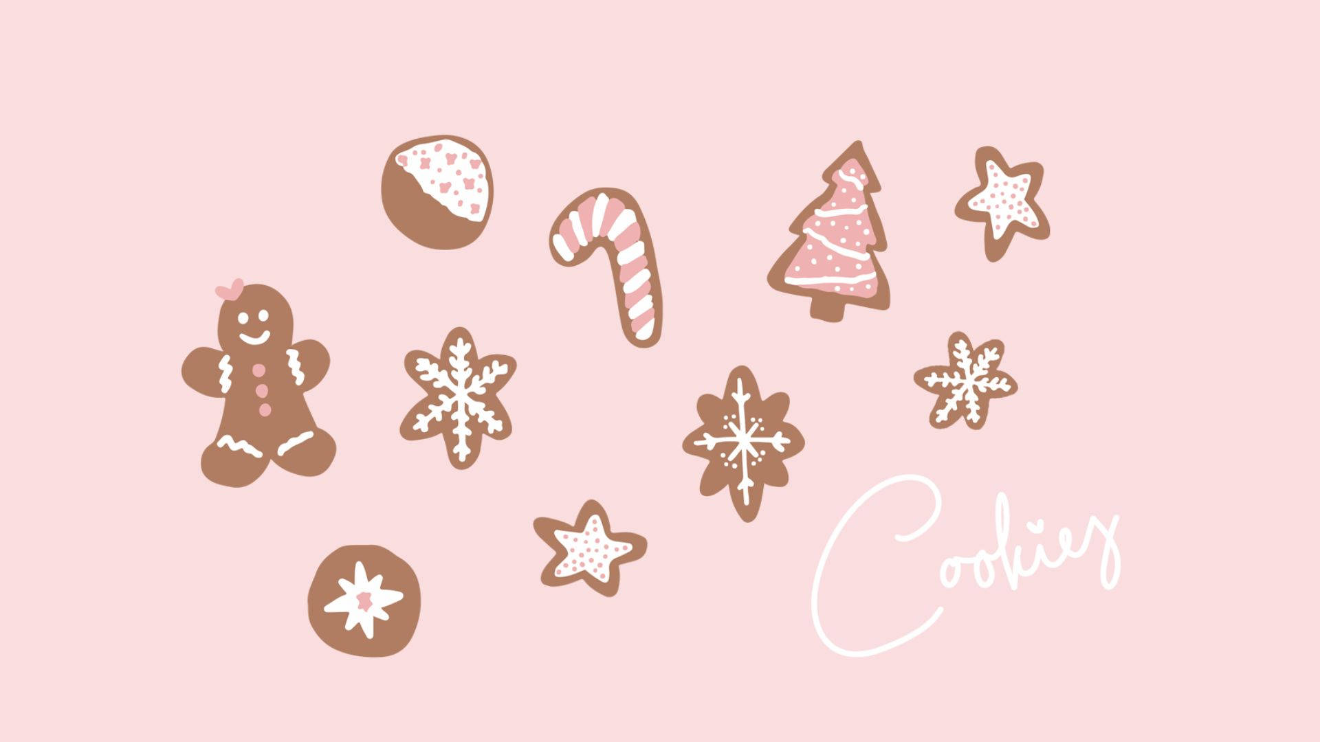 Kawaii Christmas Cookies Wallpaper