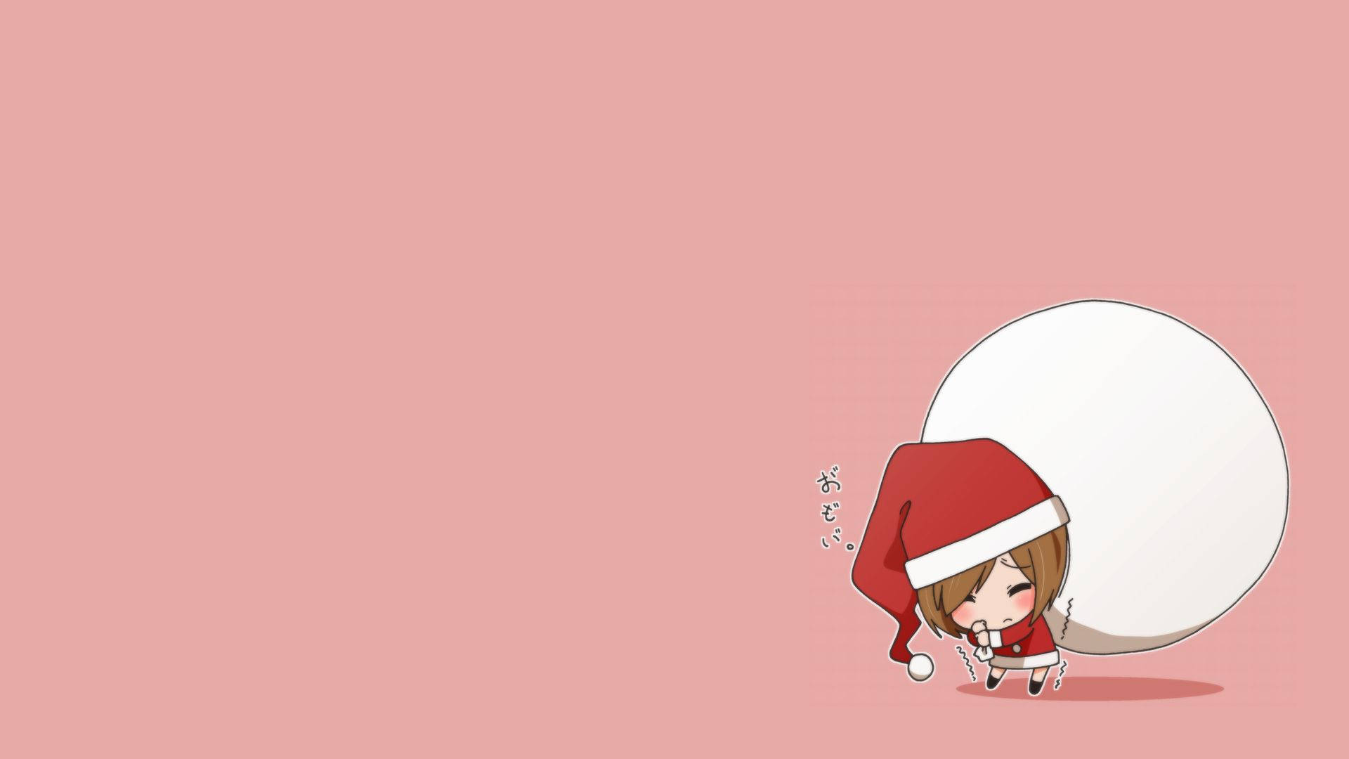 Kawaii Christmas Girl Santa Wallpaper