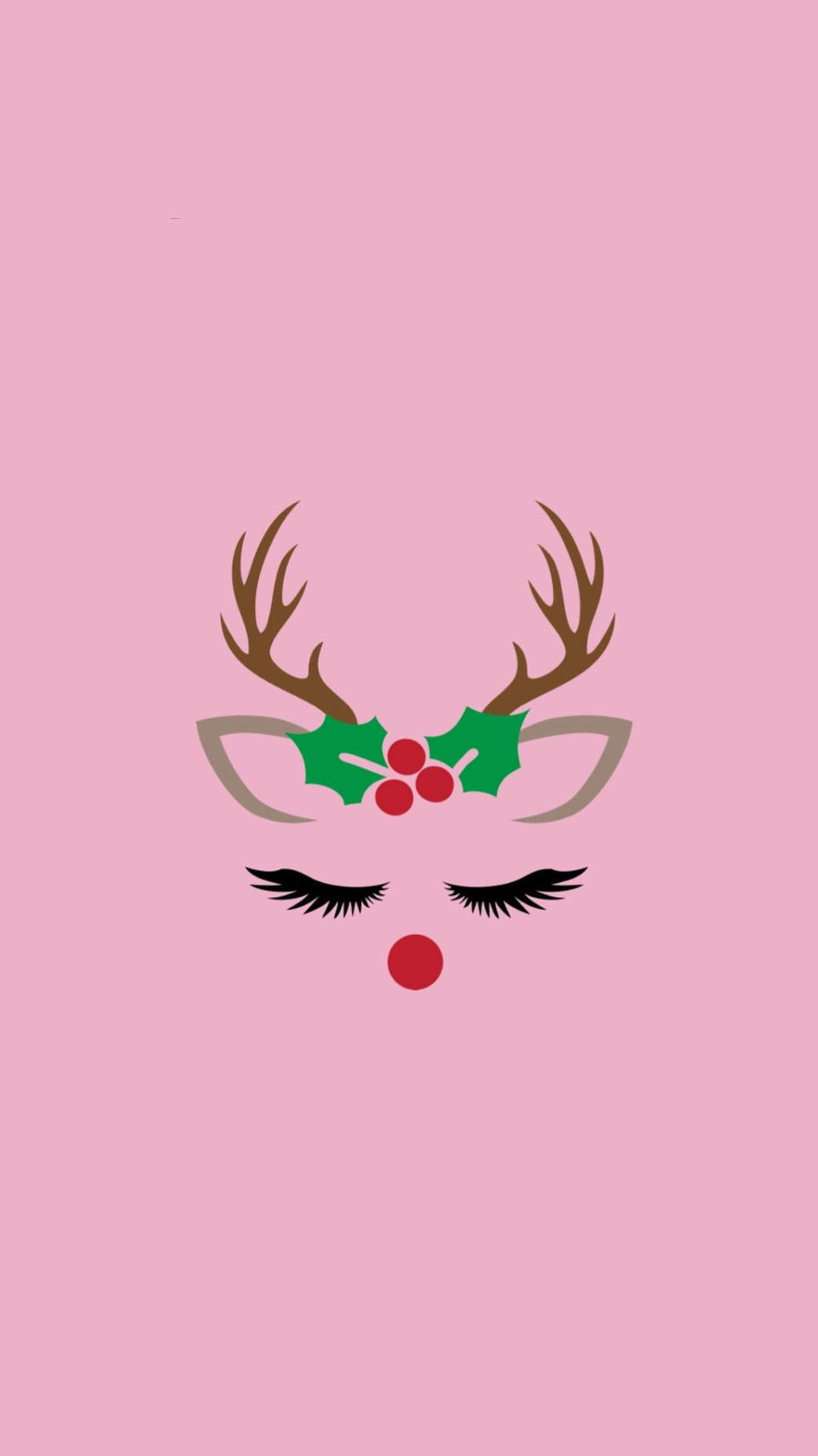 Kawaii Christmas Lady Deer Wallpaper