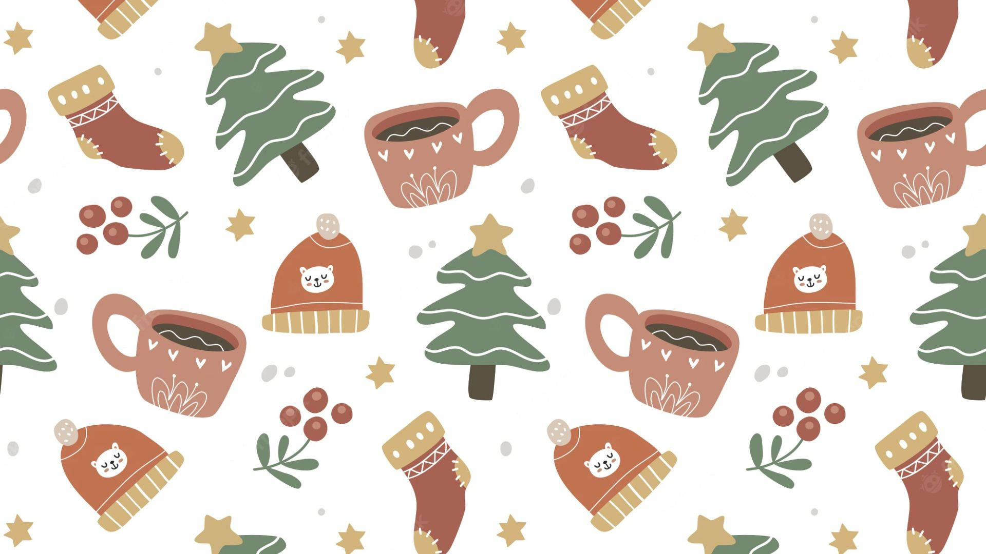Kawaii Christmas Socks Wallpaper