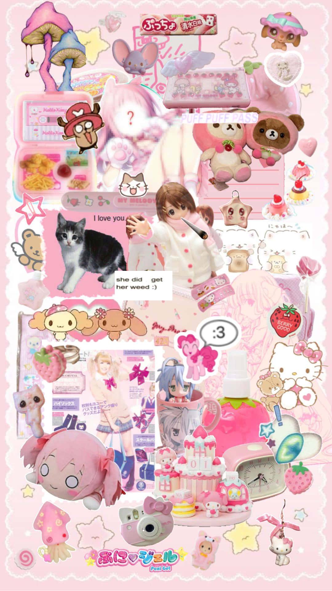 Kawaii Collage Pink Aesthetic Wallpaper