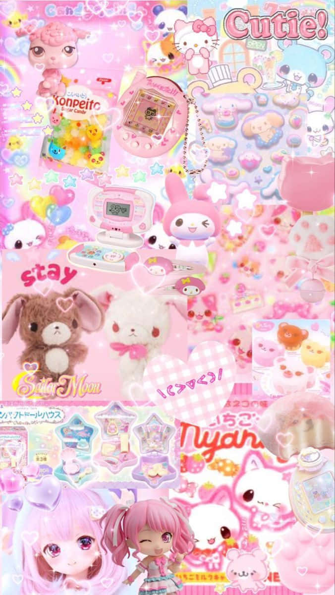 Kawaii Collage Pink Overload Wallpaper