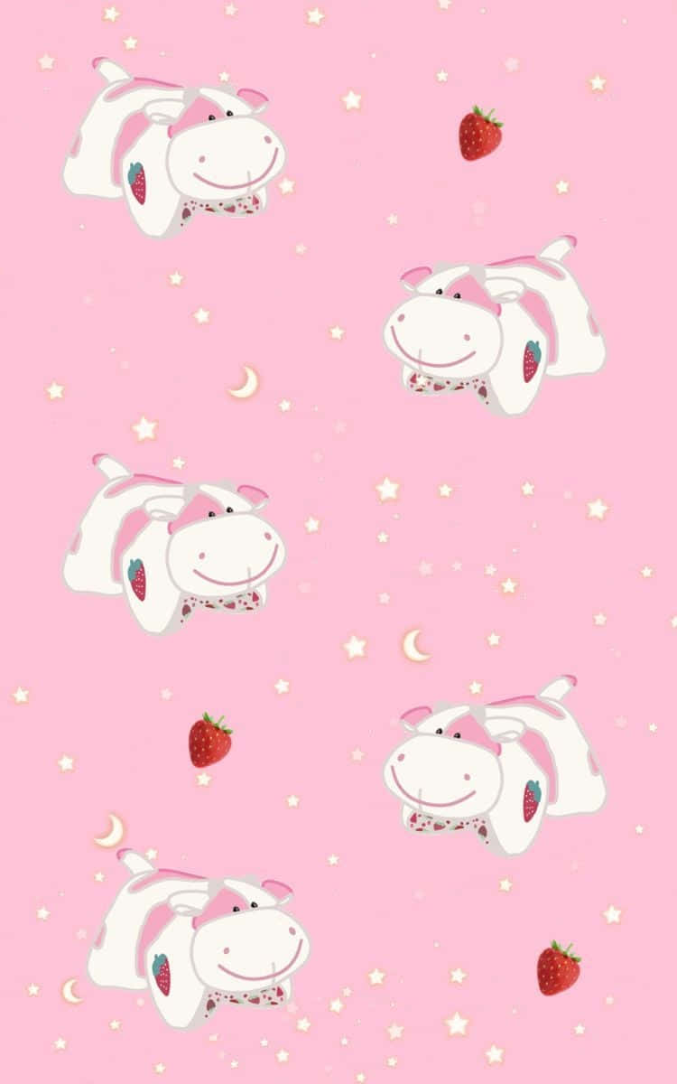 A silly, kawaii cow is here to bring joy&delight! Wallpaper