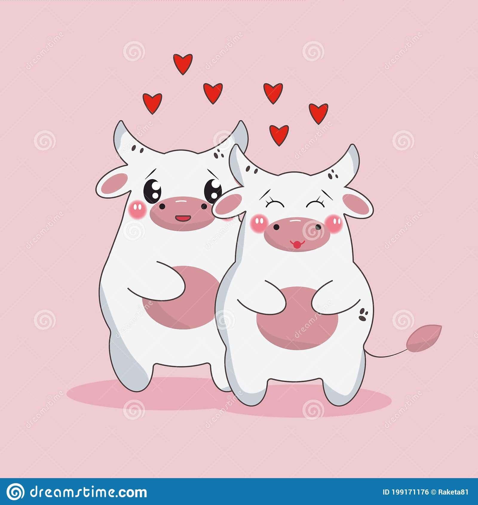 Enjoy the cuteness of this Kawaii Cow! Wallpaper