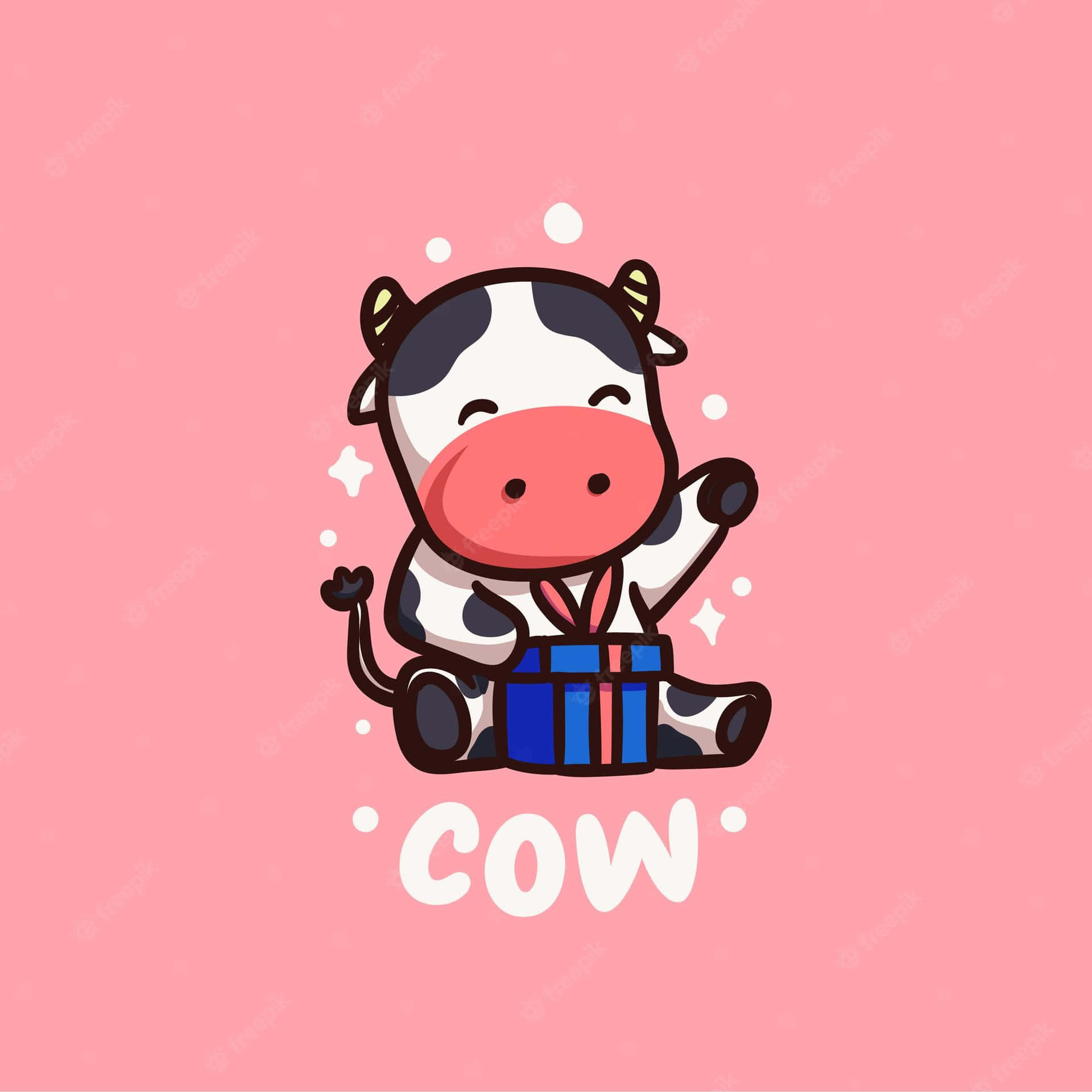 Kawaii Cow Says MOOO! Wallpaper