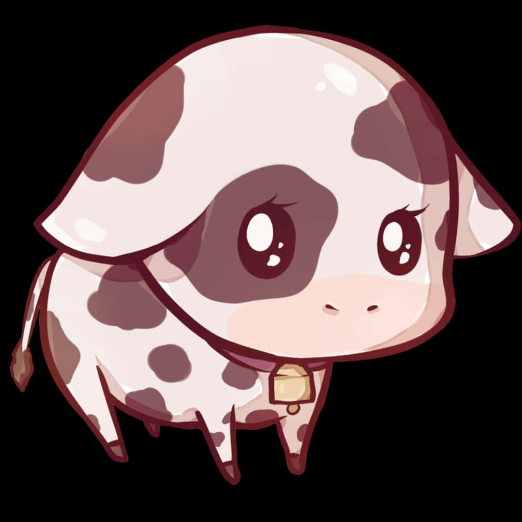 A Cartoon Cow With A Collar Wallpaper