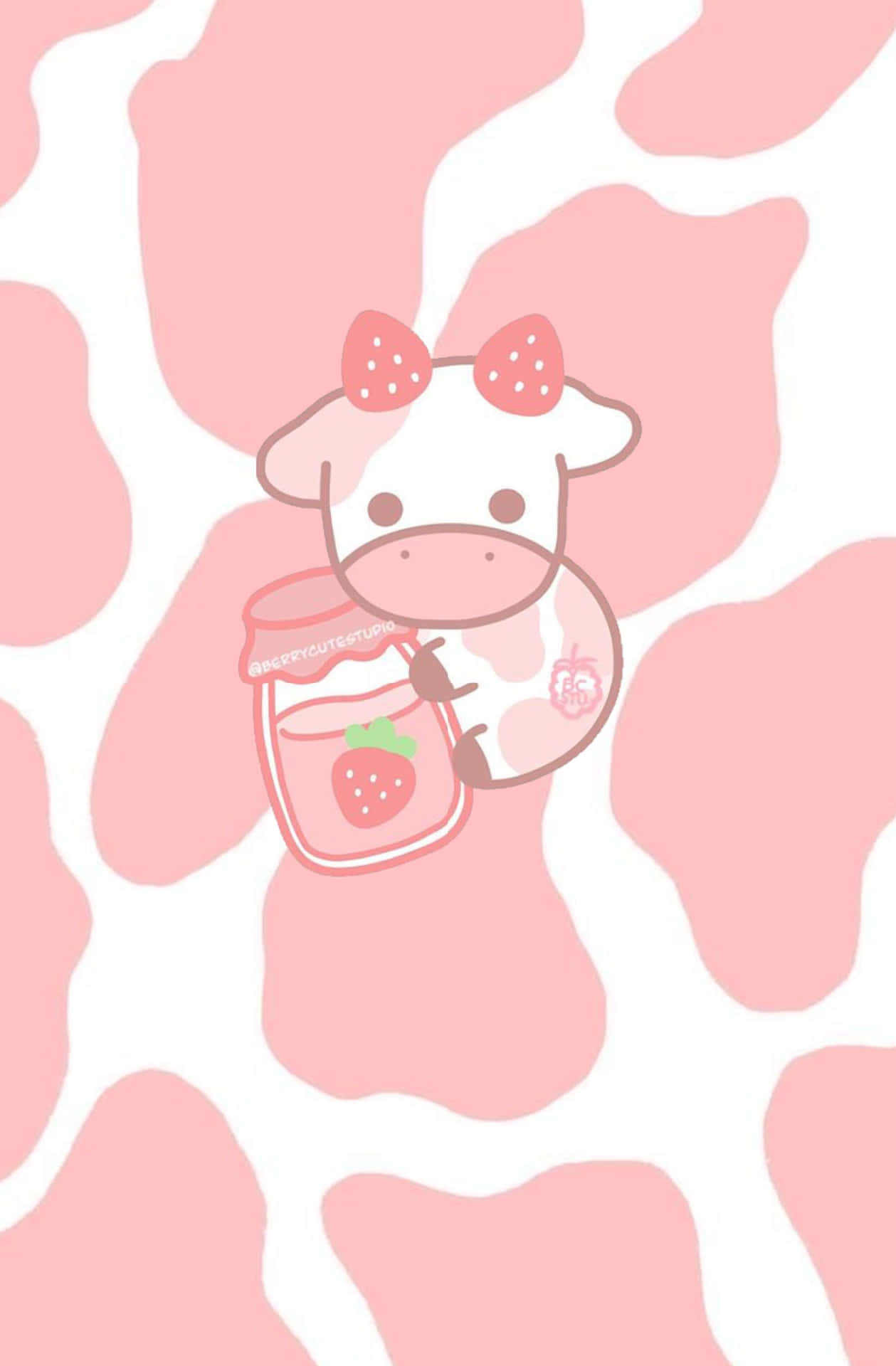 “Freshen up your day with a smile from Kawaii Cow!” Wallpaper