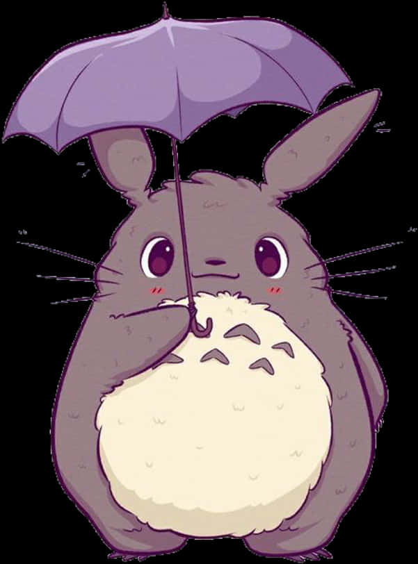 Kawaii Creature With Umbrella.png PNG