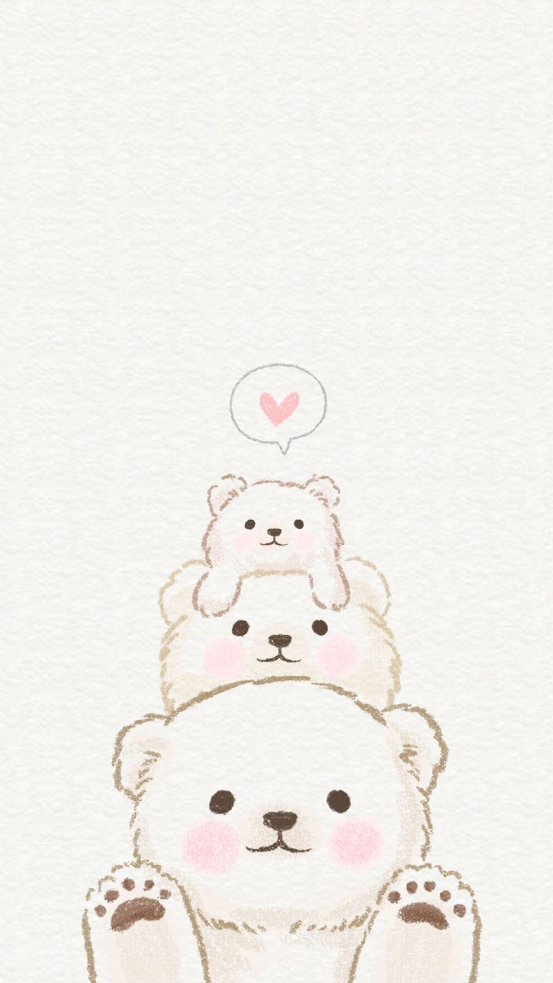 En hvid teddybjørn med et hjerte på det Wallpaper