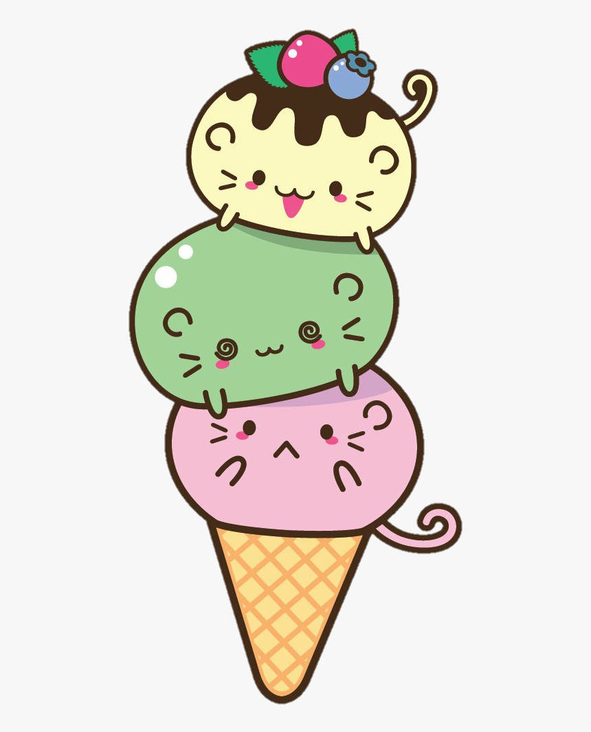 Kawaii Cute Animals Ice Cream Wallpaper