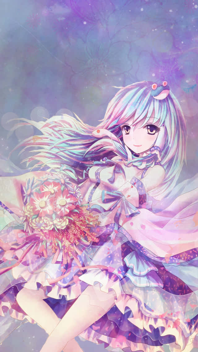 Download Kawaii Cute Anime Flower Bouquet Wallpaper 