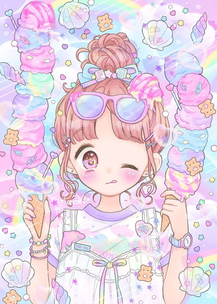 ice cream anime girl - AI Photo Generator - starryai