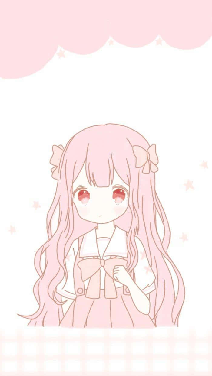Kawaii Cute Anime Pink Girl Wallpaper