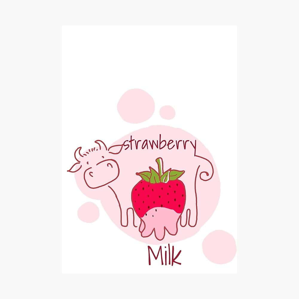 Adorable Kawaii Cute Cow Illustration Wallpaper