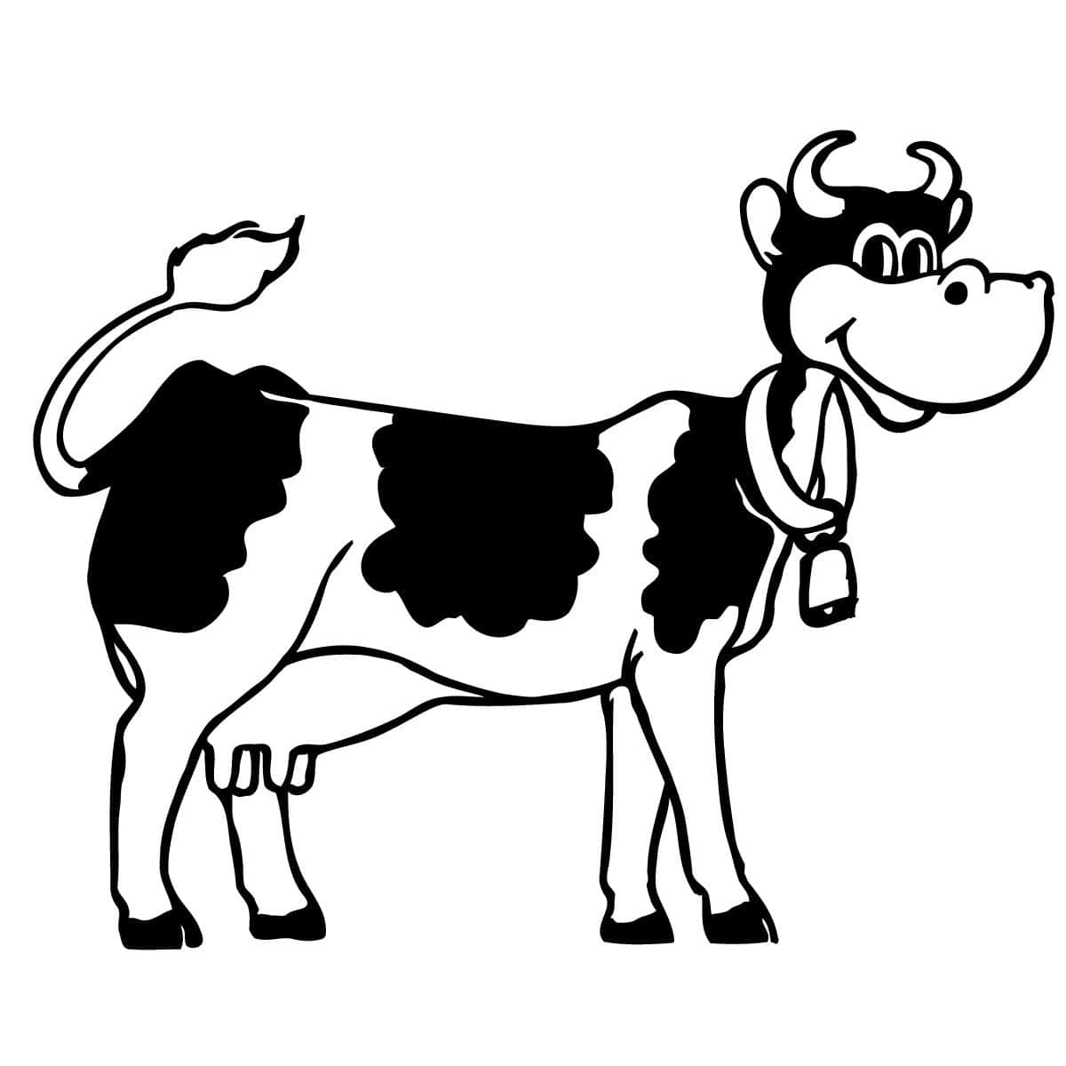 Adorable Kawaii Cow Illustration Wallpaper