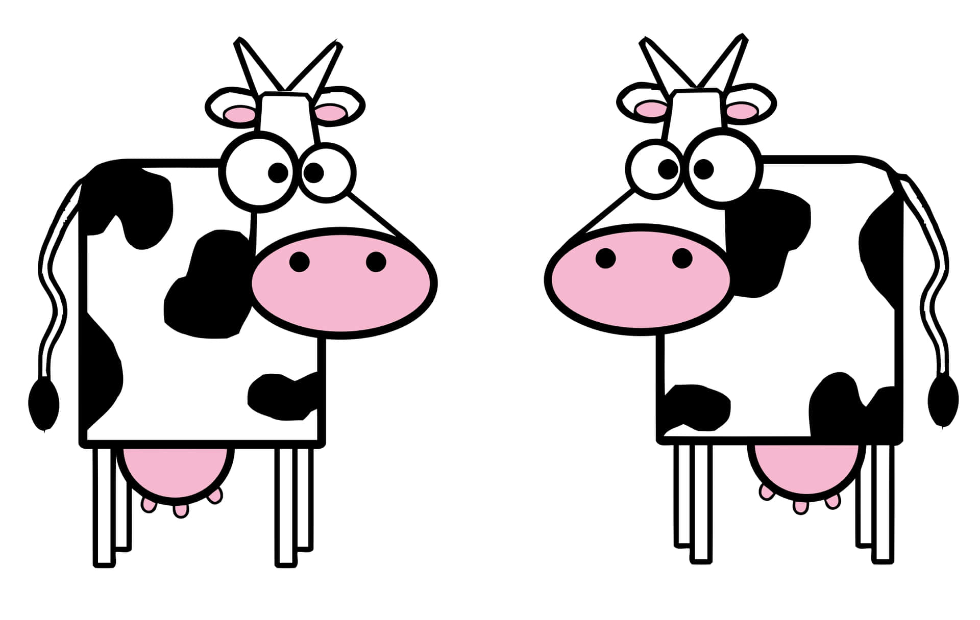 Adorable Kawaii Cow Illustration Wallpaper