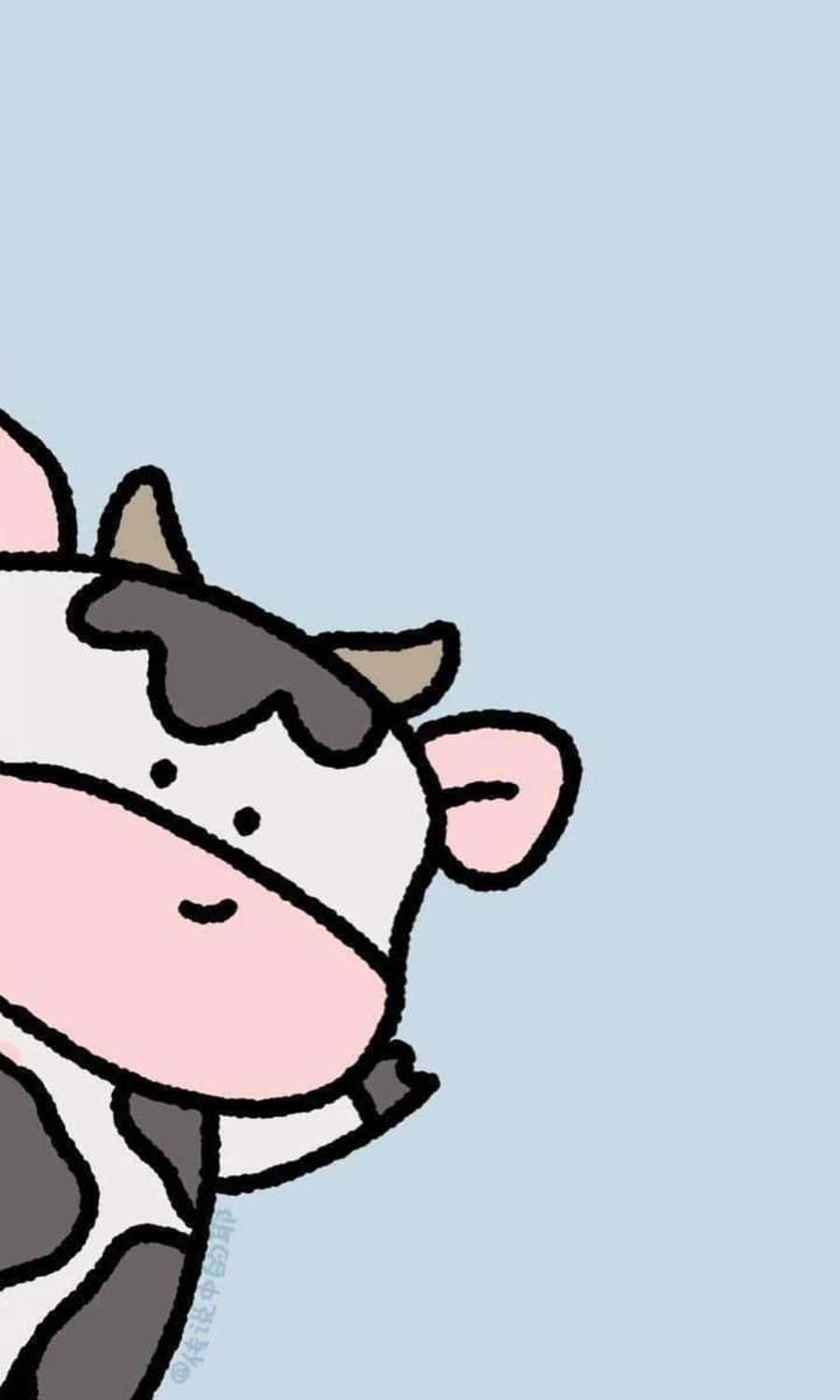 Download Adorable Kawaii Cute Cow Illustration Wallpaper