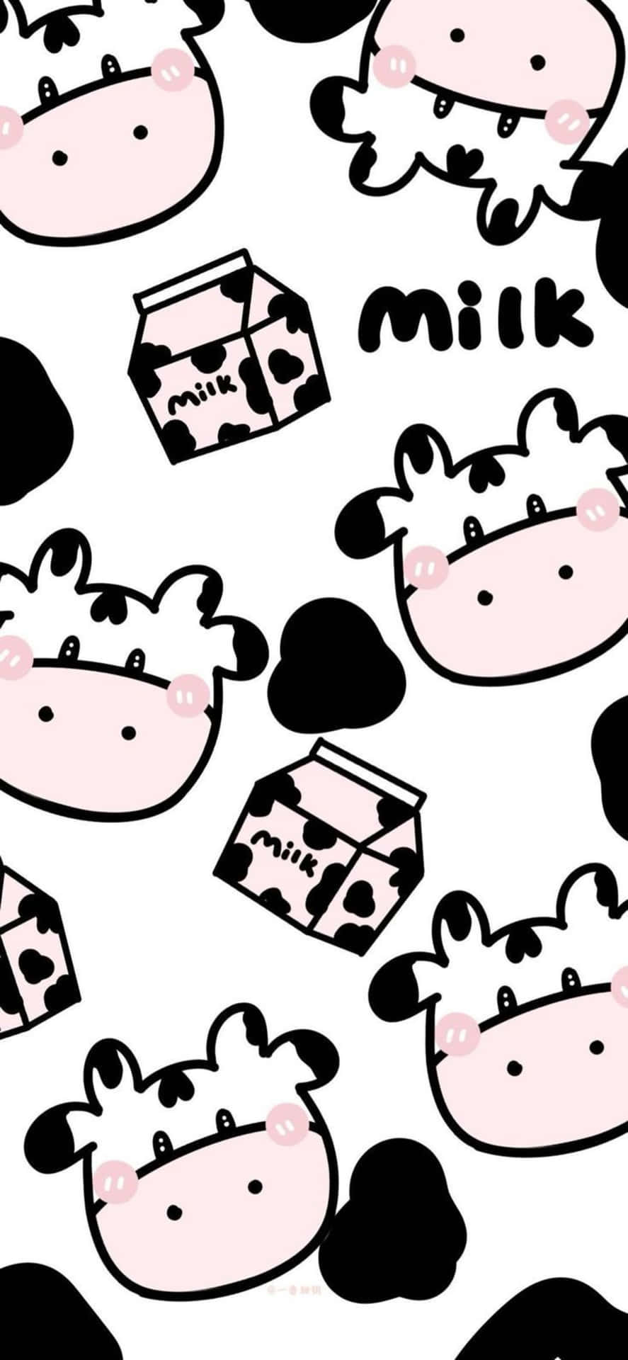 Download Adorable Kawaii Cute Cow Illustration Wallpaper