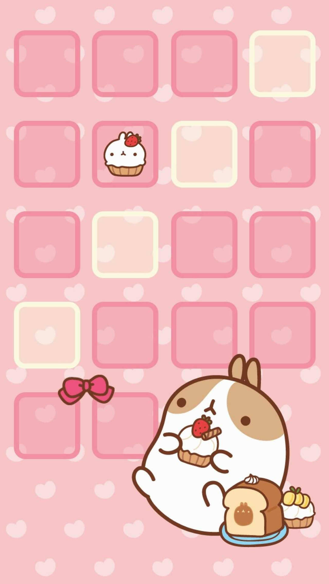 Kawaii Cute Girly Molang Grids Picture