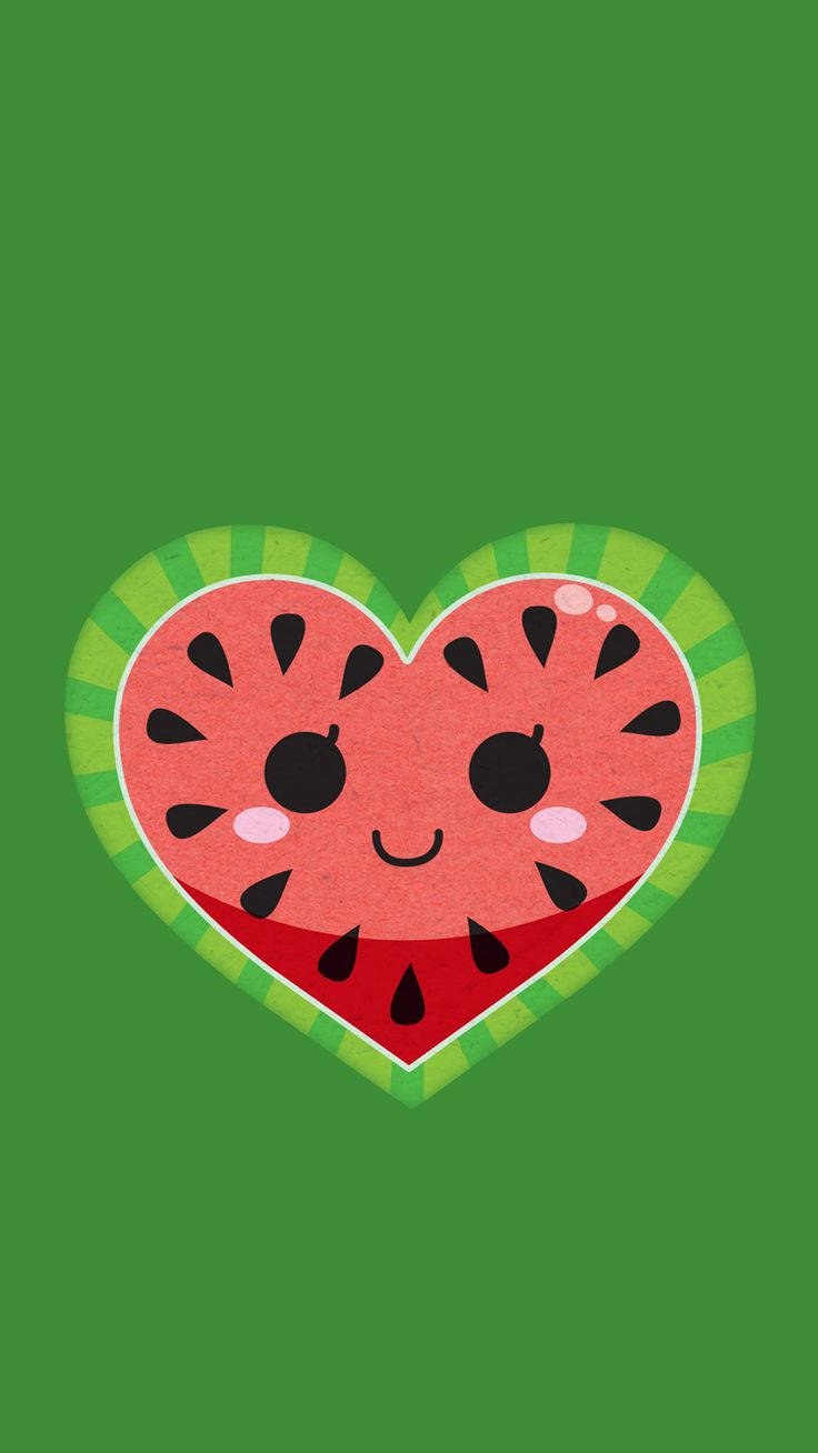 Kawaii Cute Girly Watermelon Heart Picture