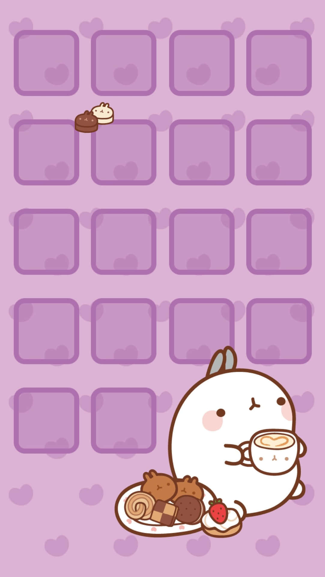 Kawaii Cute Molang And Coffee Picture