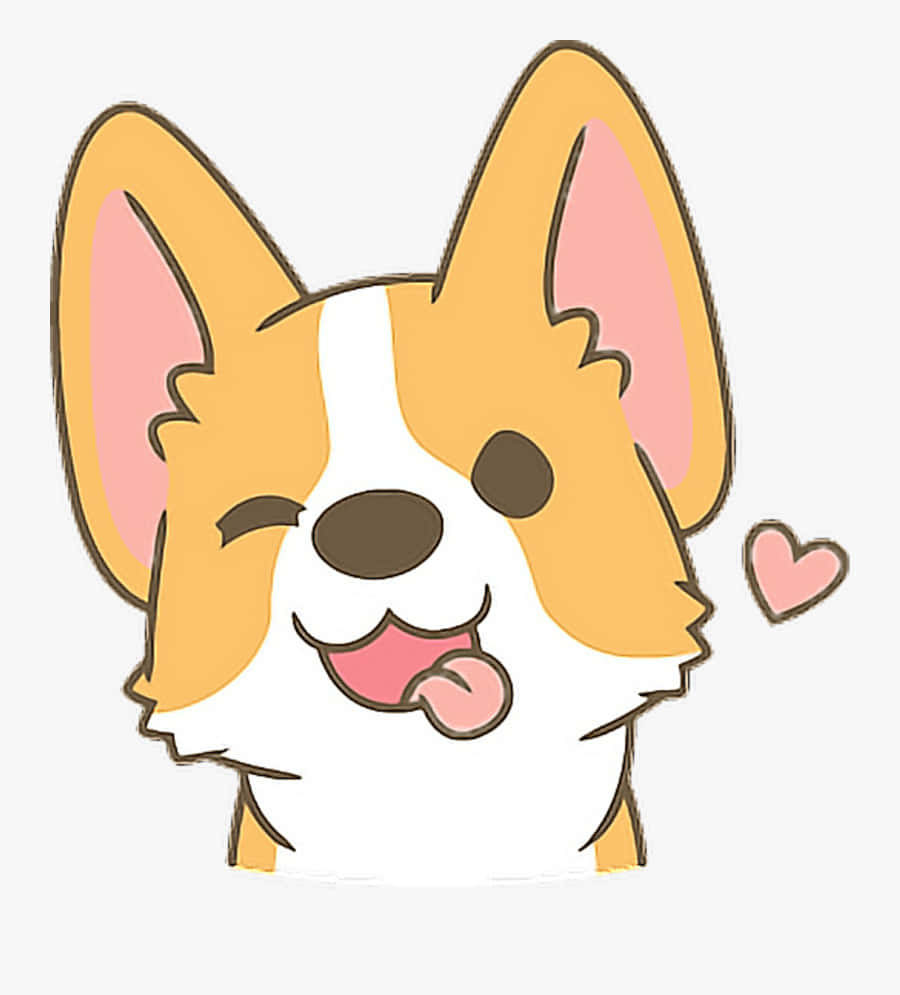 Adorable Kawaii Dog Illustration Wallpaper