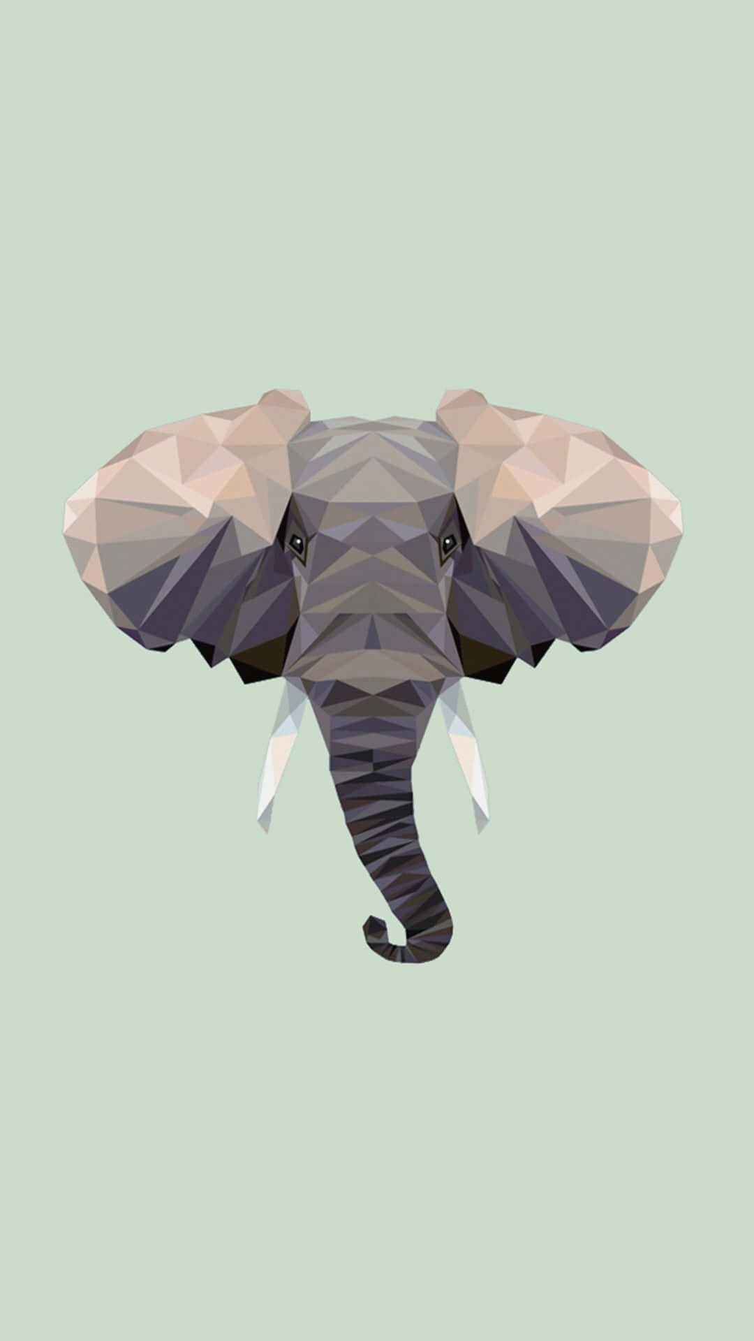Adorable Kawaii Elephant Art Illustration Wallpaper