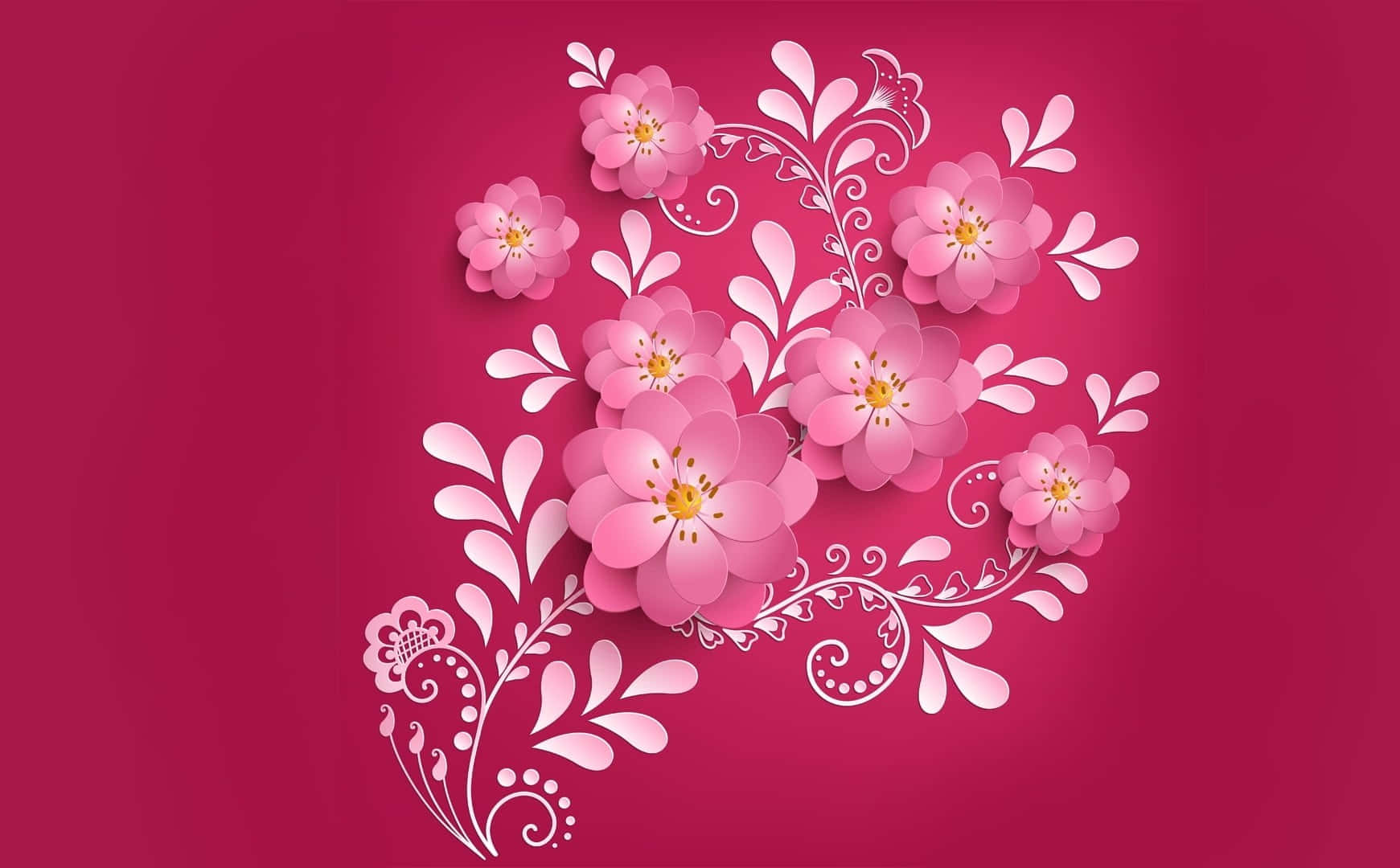 Adorable Kawaii Flower Blooming in Spring Wallpaper