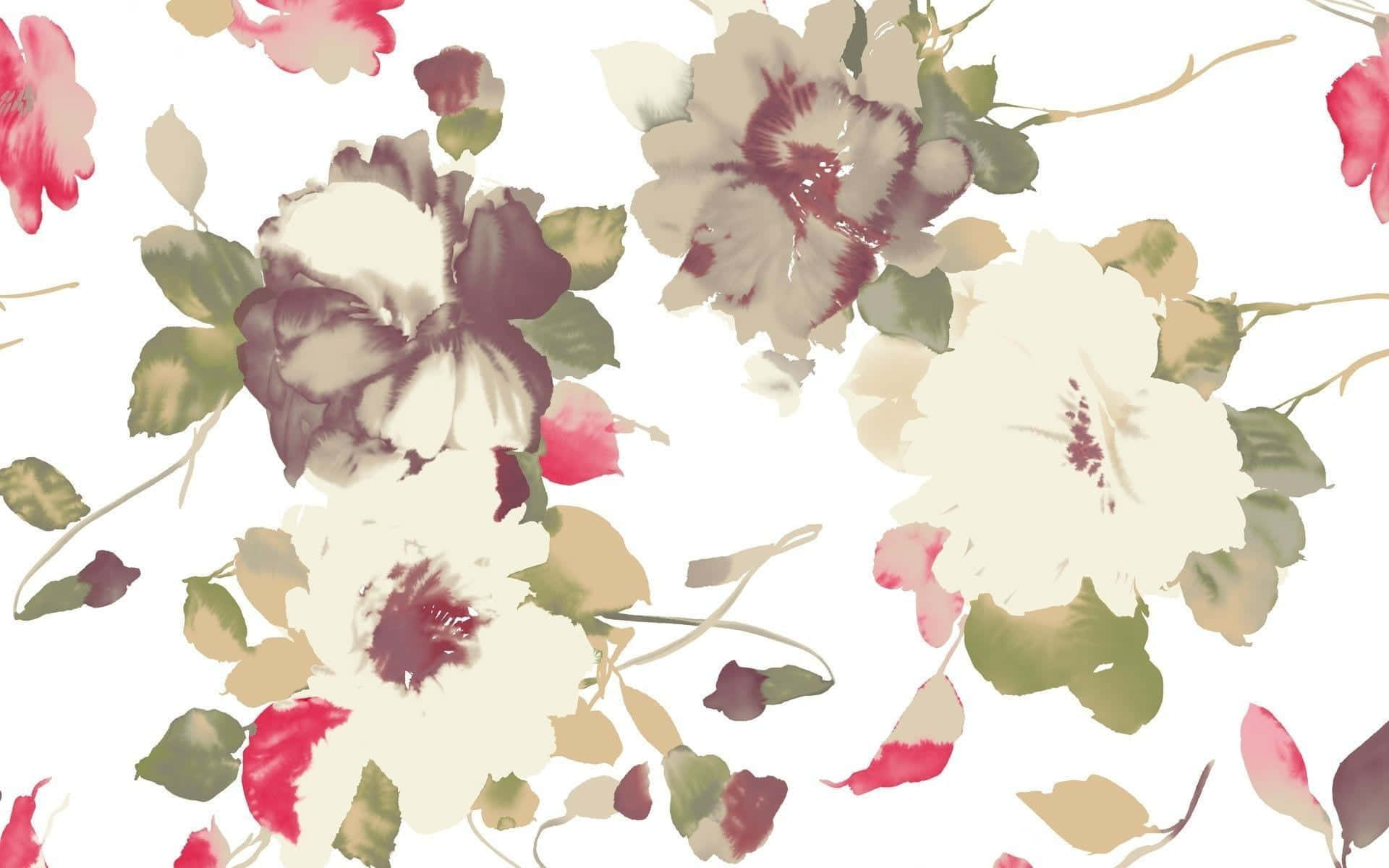 Charming Kawaii Flower Illustration Wallpaper