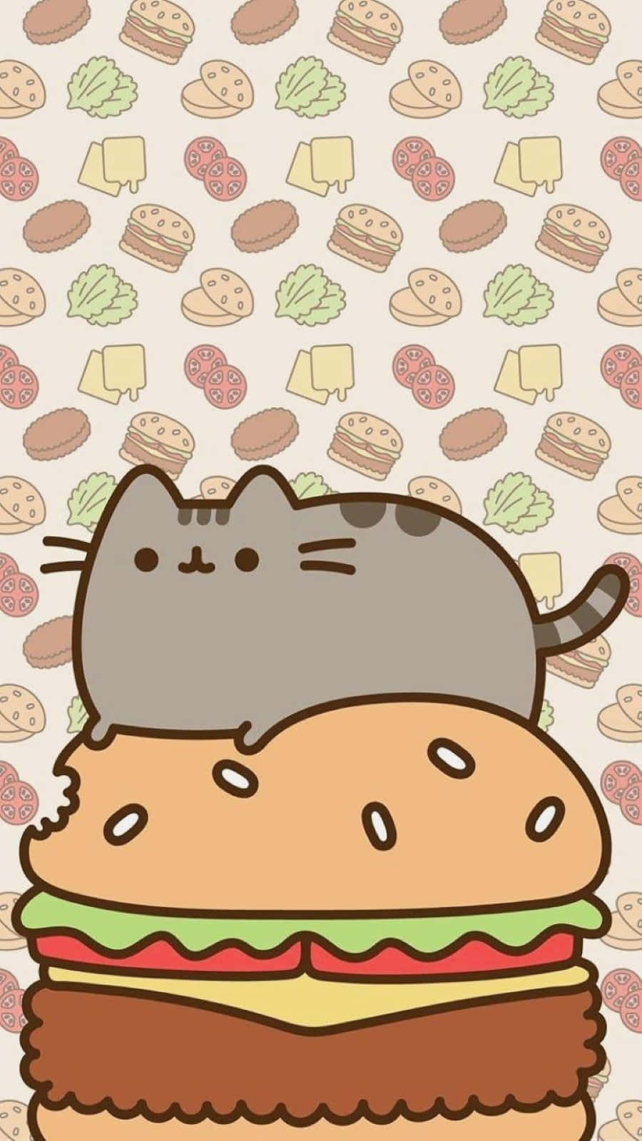 Cute kawaii food illustrations with various smiling characters Wallpaper