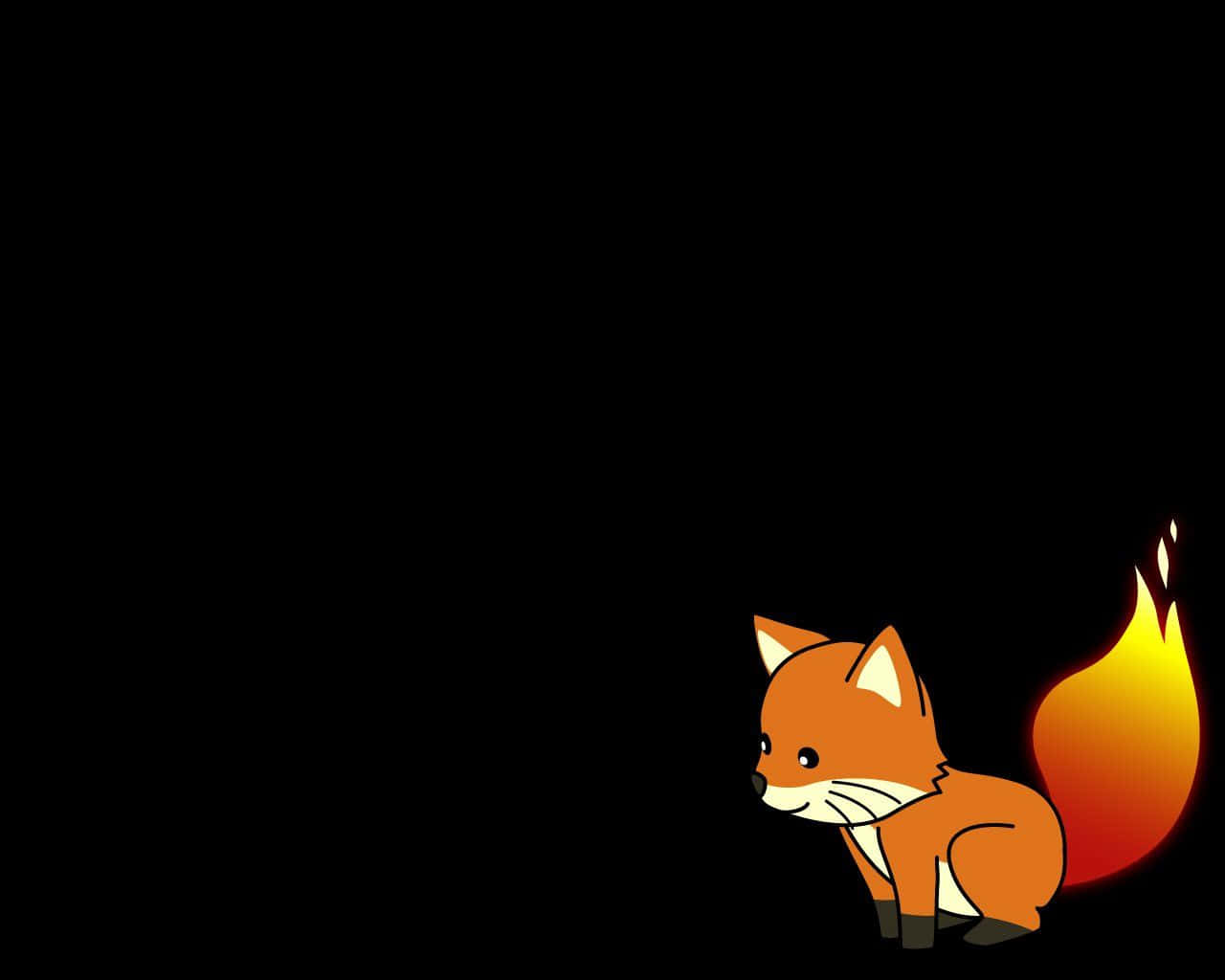 Cute Kawaii Fox in a Forest Adventure Wallpaper