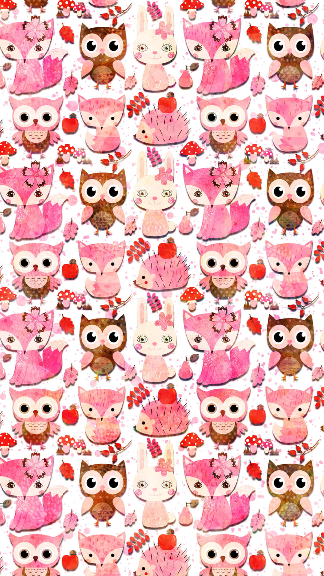 Cute Kawaii Fox in a Dreamy Forest Wallpaper