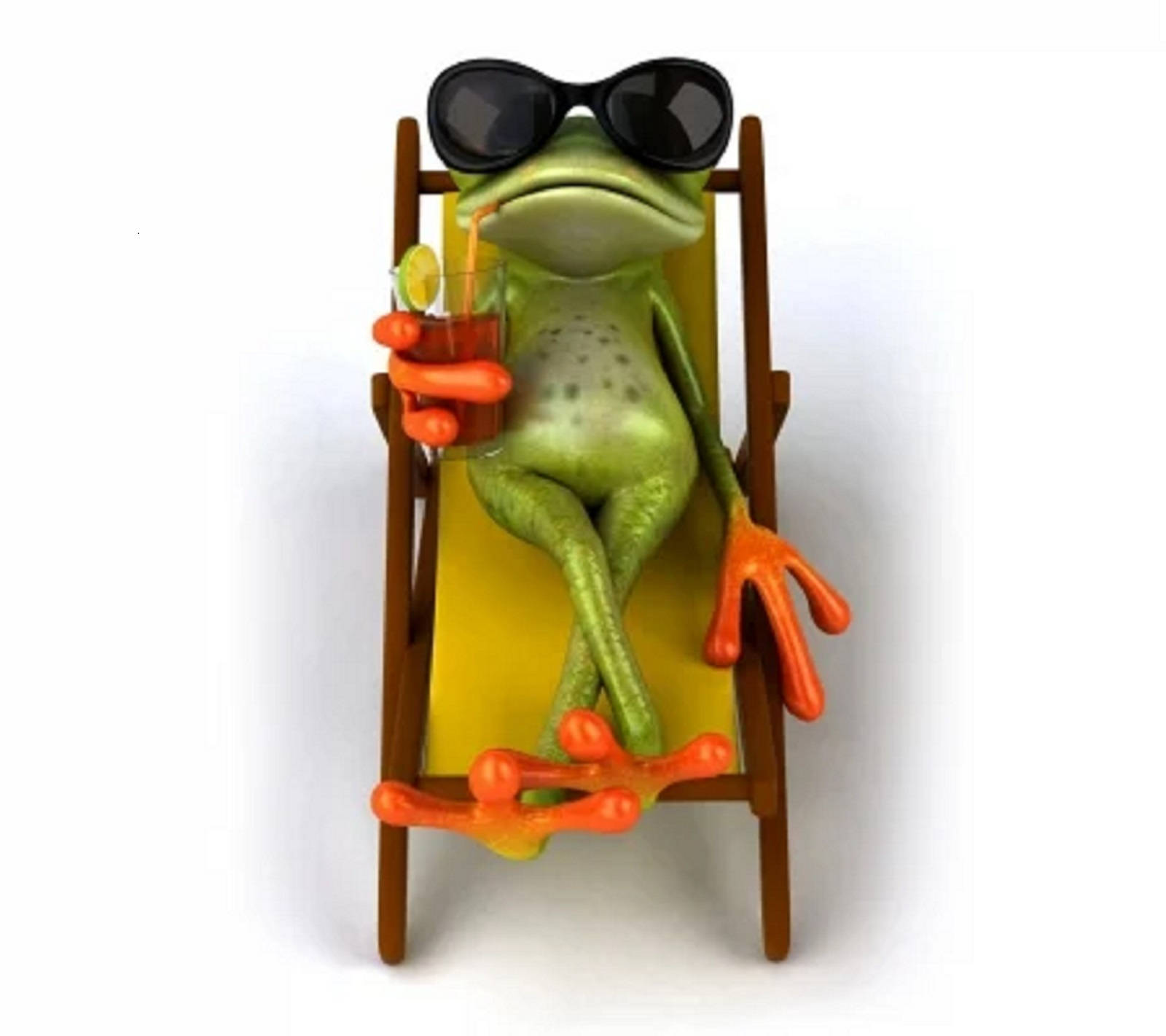 Kawaii Frog On A Vacation Wallpaper