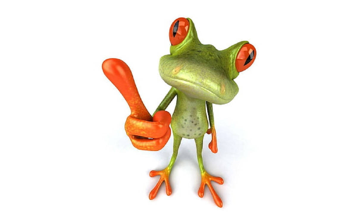 Kawaii Frog Thumbs Up Pose Wallpaper