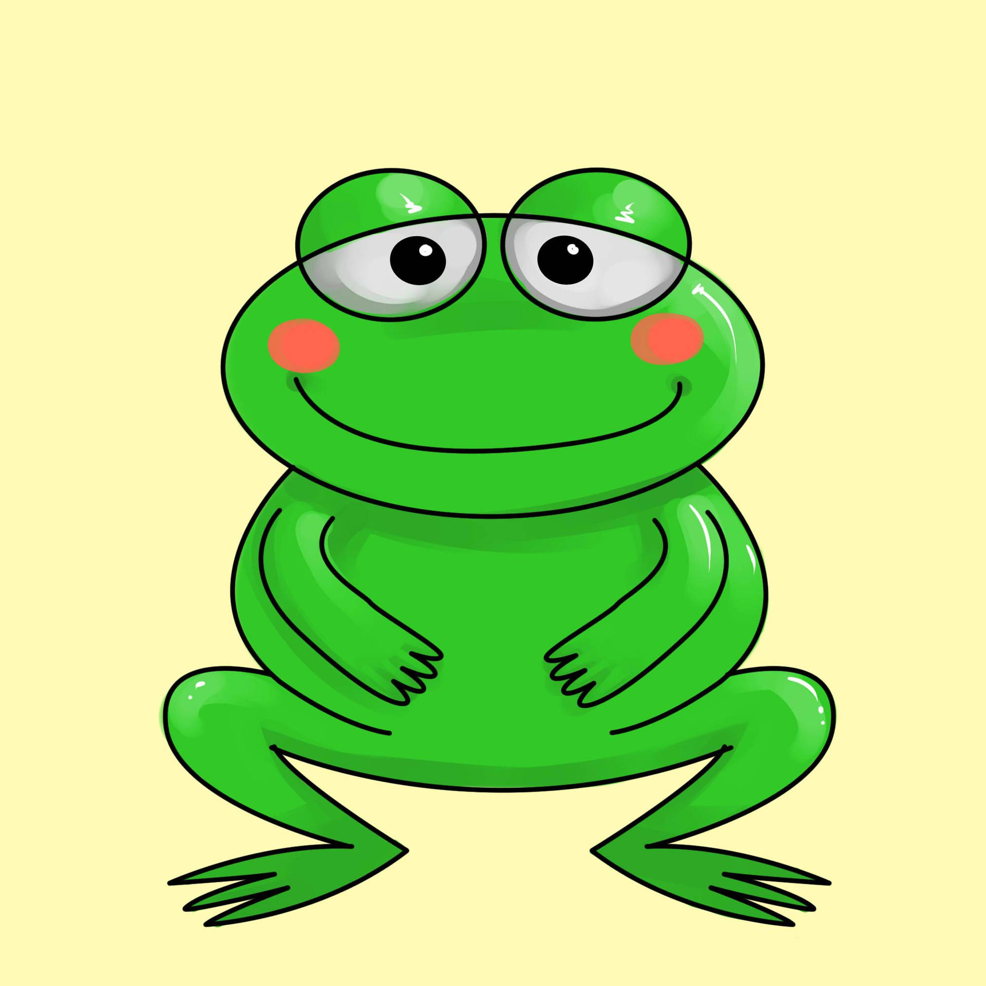 Kawaii Frog With Full Stomach Wallpaper