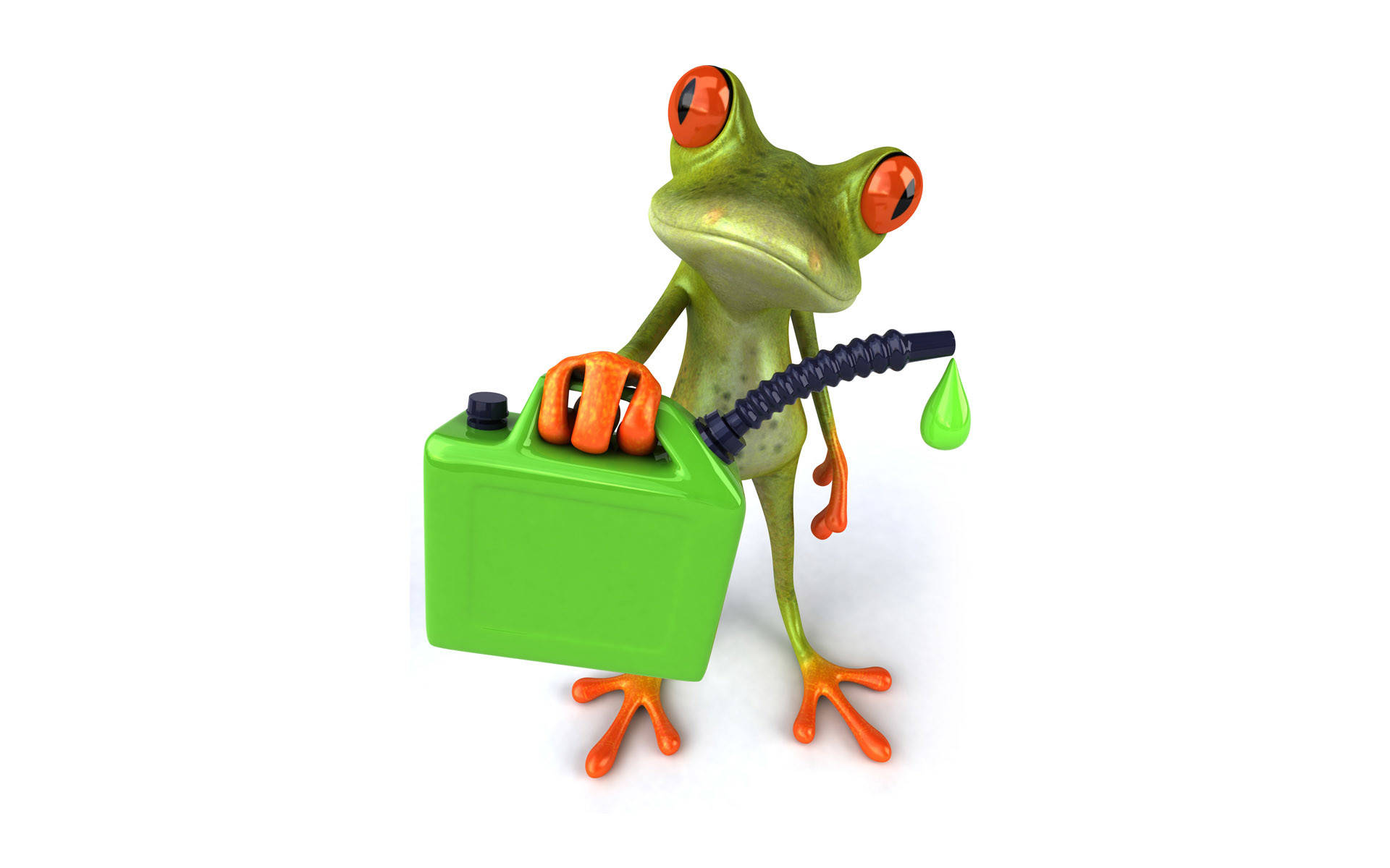 Kawaii Frog With Gasoline Container Wallpaper