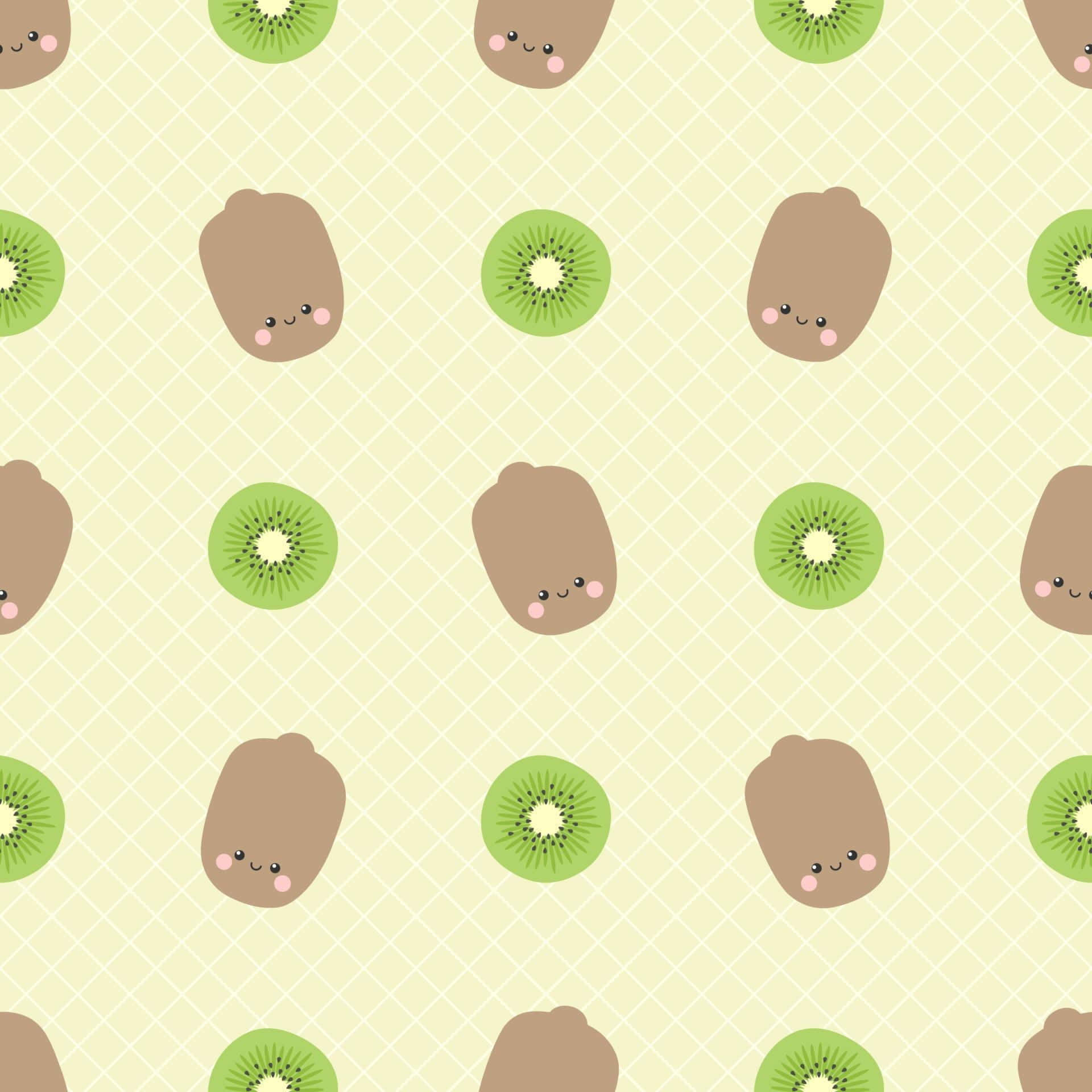 Cute Kawaii Fruit Gathering Wallpaper