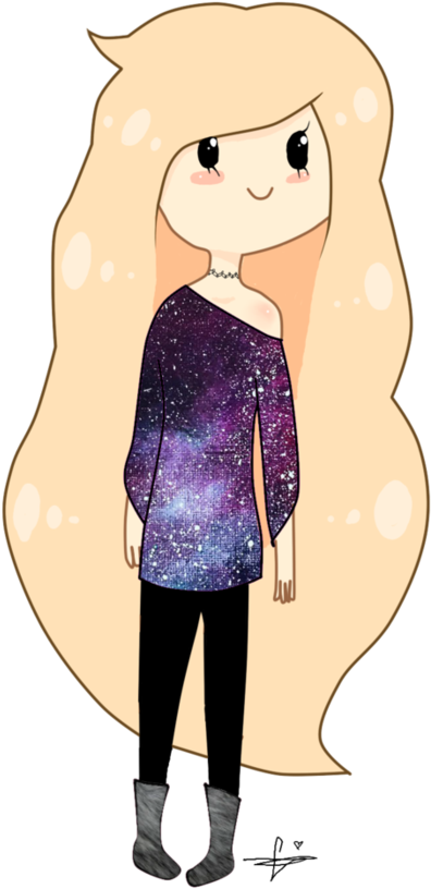 Kawaii Galaxy Sweater Girl PNG