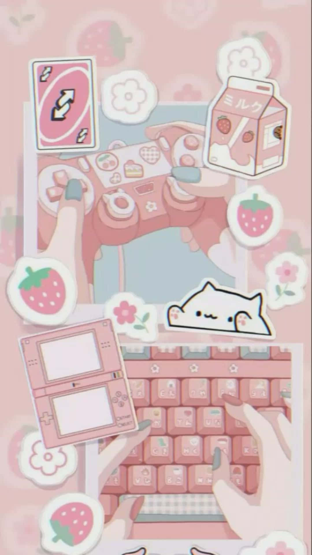 Adorable Kawaii Gaming Setup Wallpaper