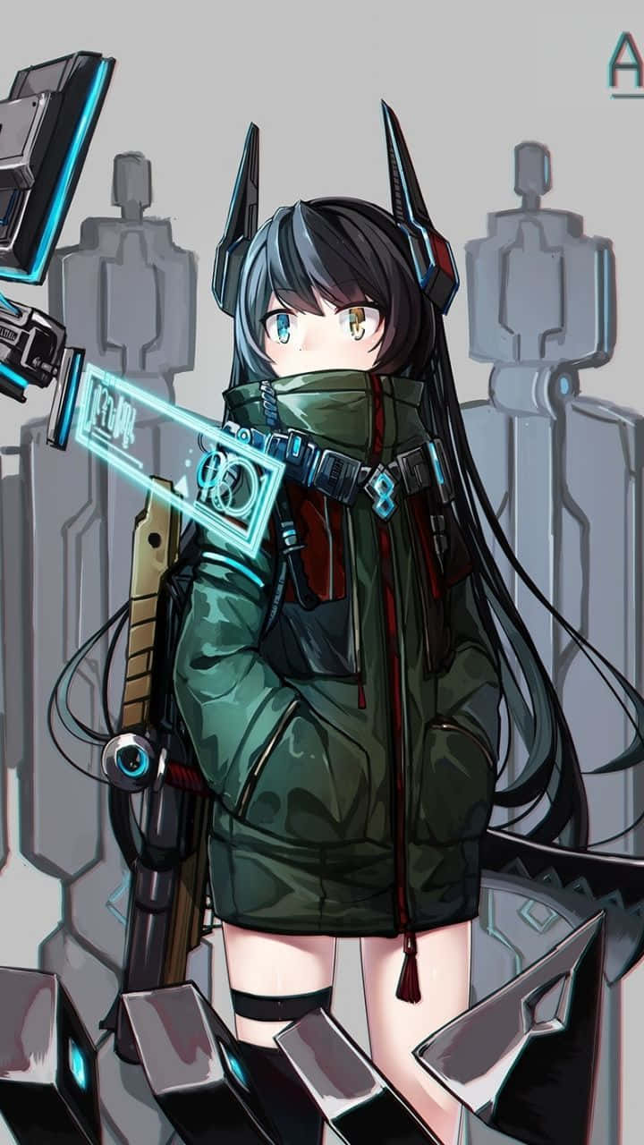 A Girl With Long Hair And A Gun Wallpaper