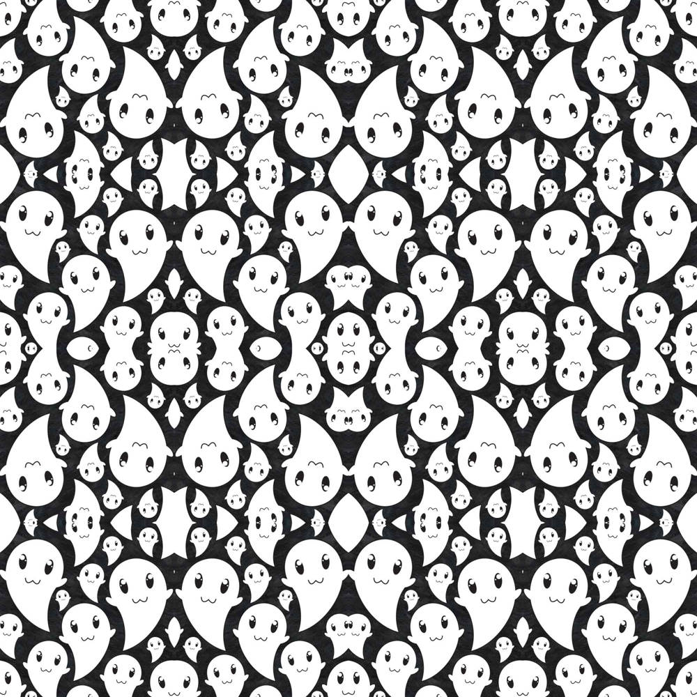 Kawaii Ghost Aesthetic Pattern Wallpaper