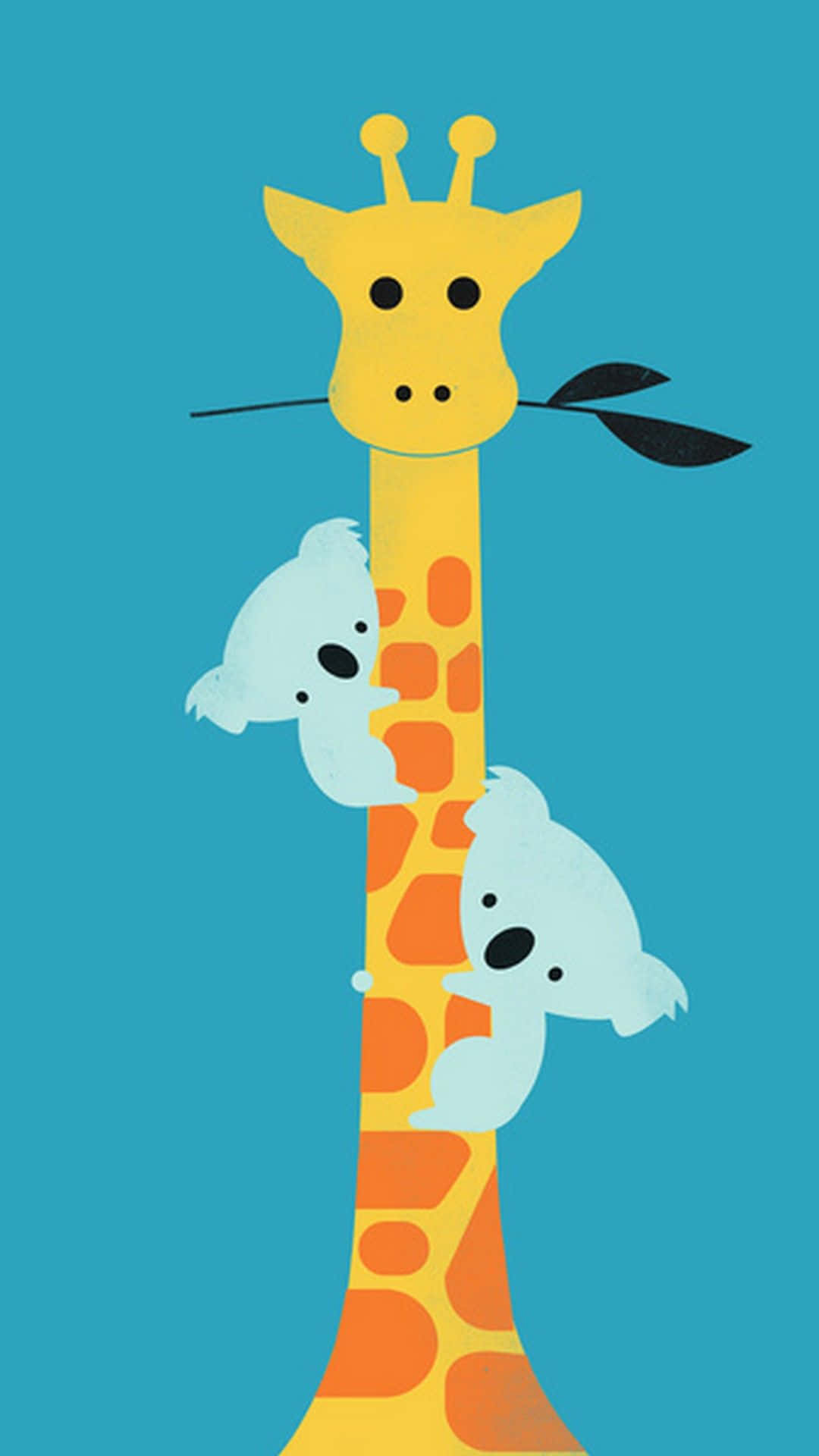 Adorable Kawaii Giraffe Smiling Brightly Wallpaper