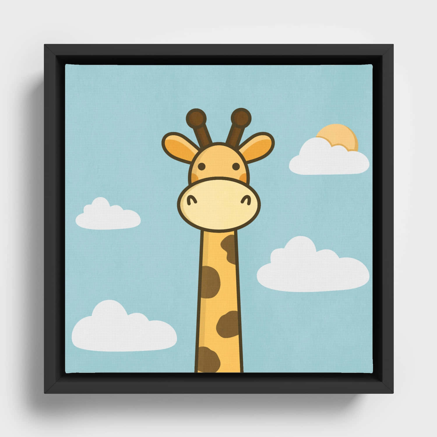 Adorable Kawaii Giraffe with a Cute Smile Wallpaper