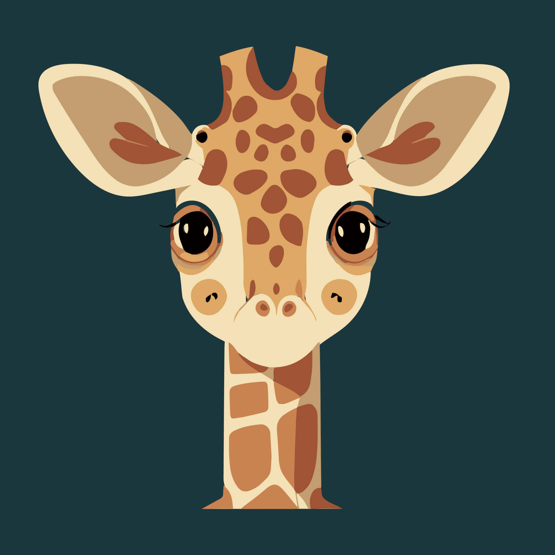 Adorable Kawaii Giraffe Smiling Brightly Wallpaper