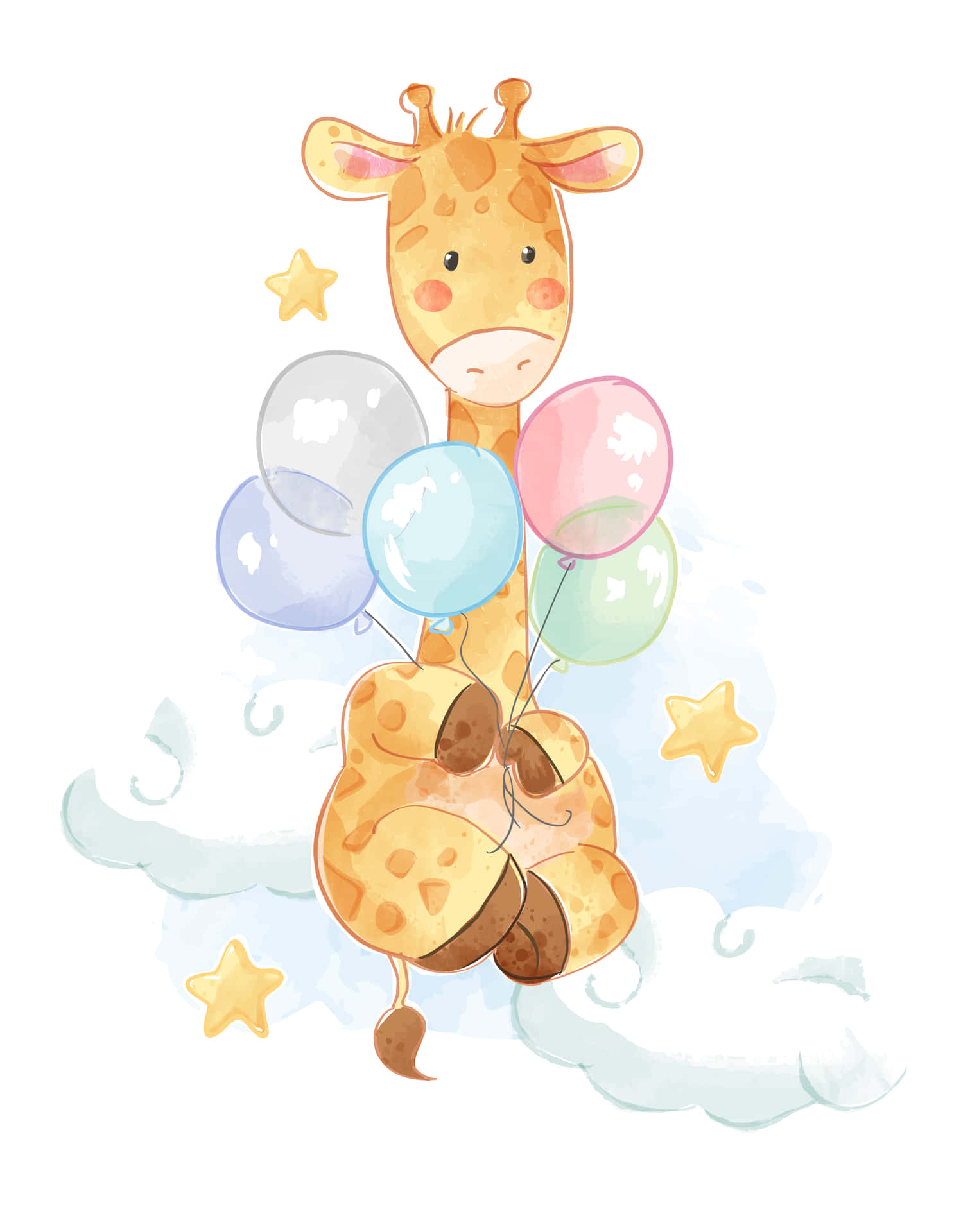 Cute Kawaii Giraffe Illustration Wallpaper