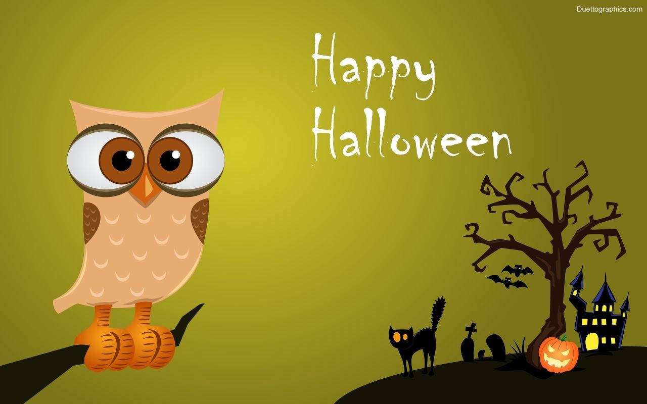 Kawaii Halloween Owl Wallpaper