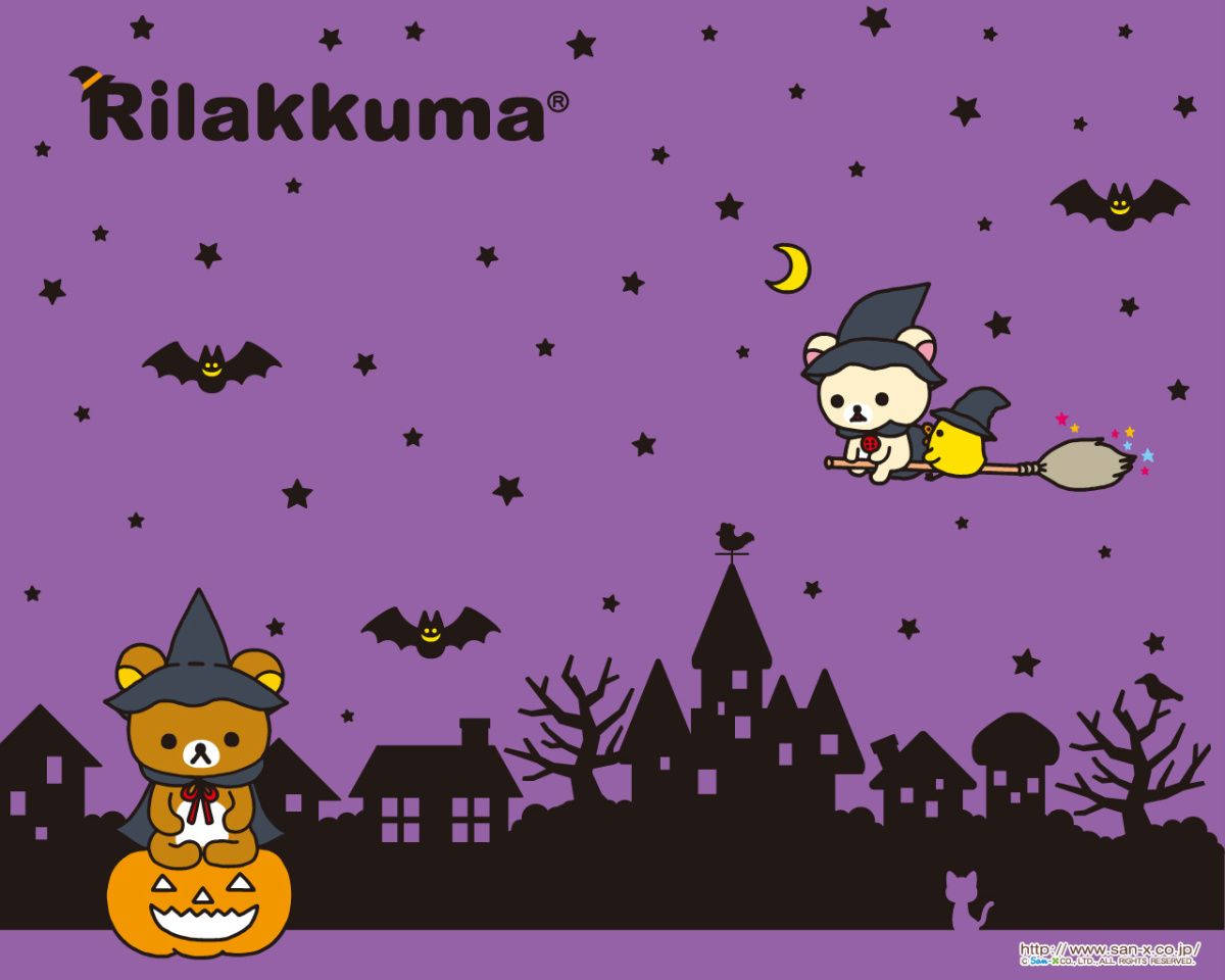 Kawaii Halloween Rilakkuma Witch Wallpaper